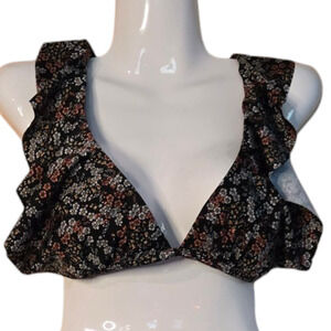 Chelsea & Violet Flower Frenzie Bikini Top Size Large